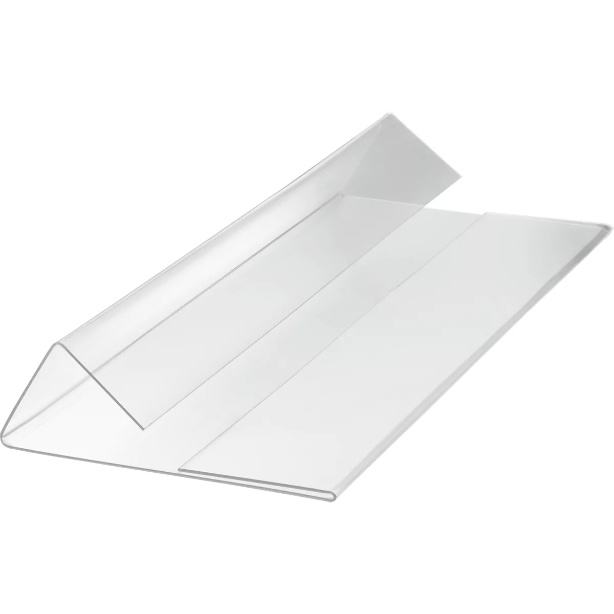 Duurzame etiketzak, harde kaft, met vouw, DIN A5 liggend, B 210 x H 74 mm, transparant