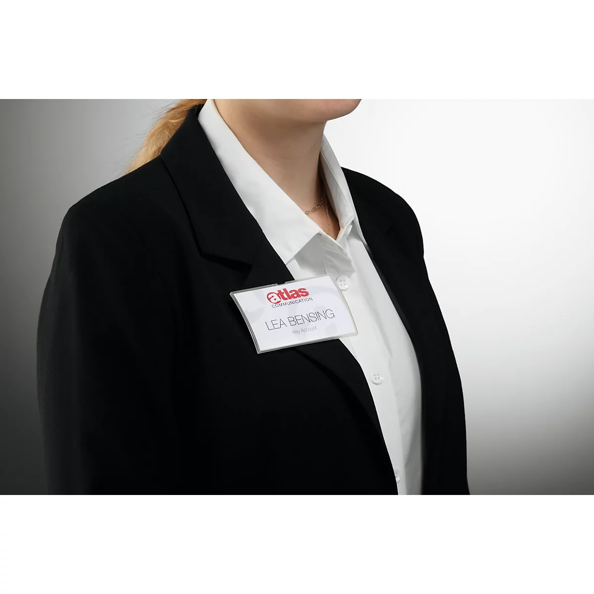 Duurzame naambadges Click Fold, 54 x 90 mm, bol, magneet, 10 stuks