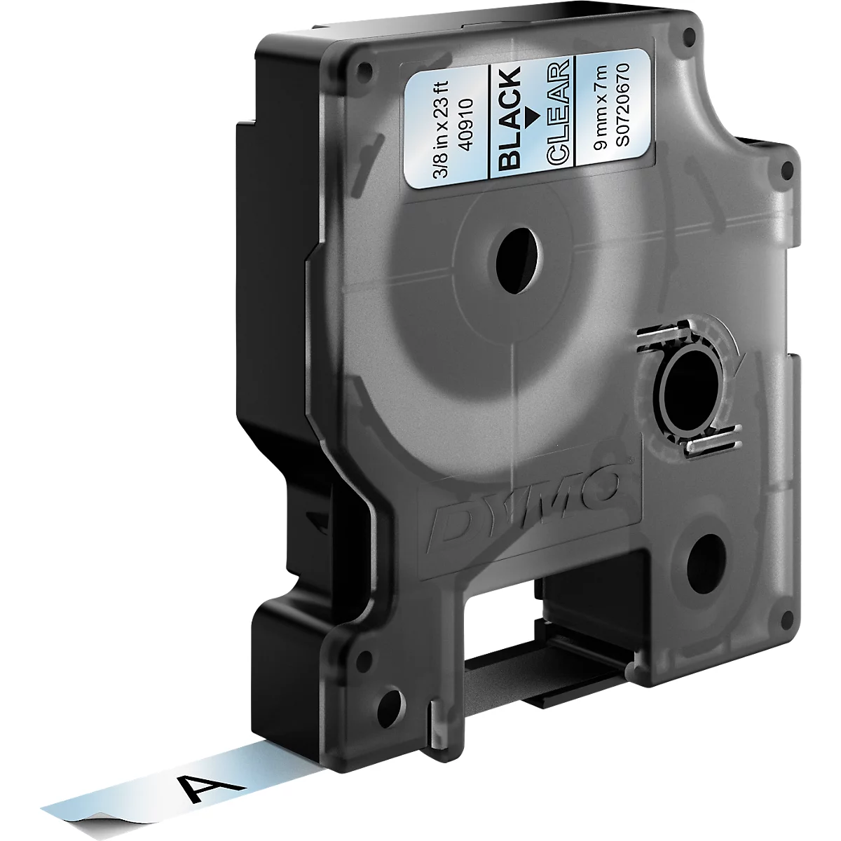 DYMO® Cassette de ruban D1 40910, 9 mm, transparent/noir