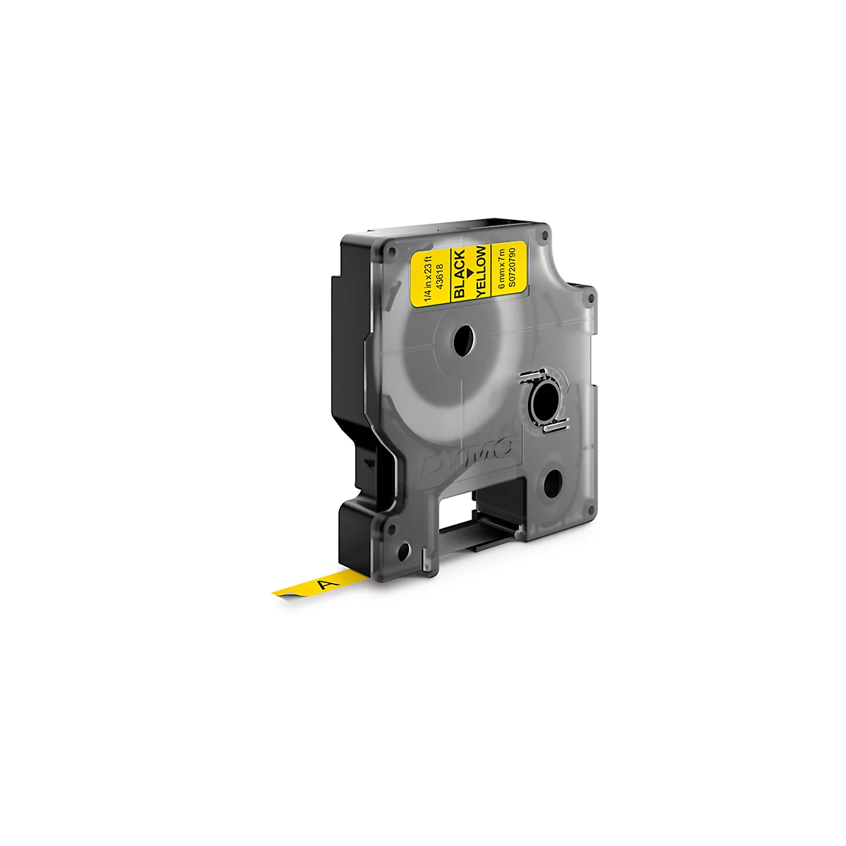 DYMO® Cassette de ruban D1 43618, largeur 6 mm, jaune/noir
