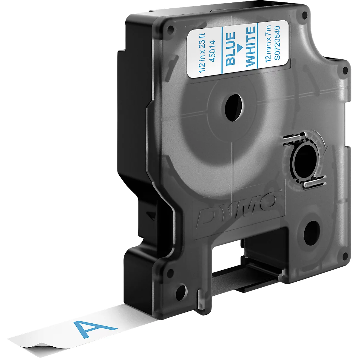 DYMO® Cassette de ruban D1 45014, largeur 12 mm, blanc/bleu
