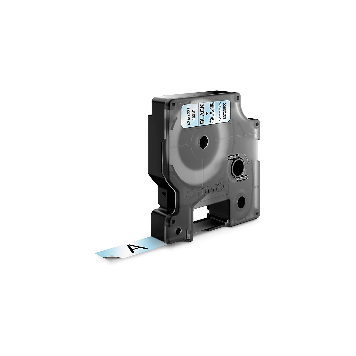 DYMO® Cassette de ruban D1 45310, largeur 12 mm, transparent/noir