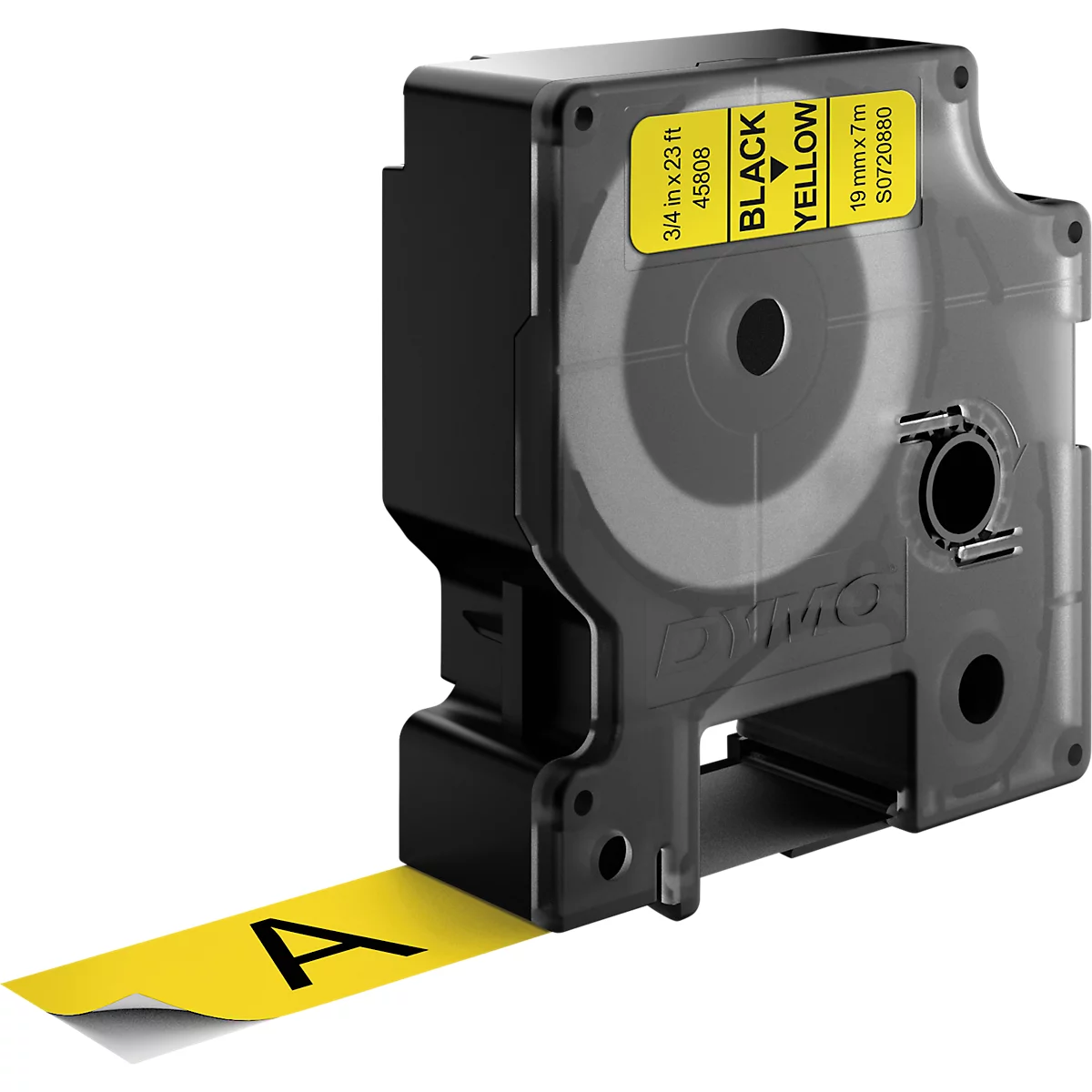 DYMO® Cassette de ruban D1 45808, 19 mm, jaune/noir