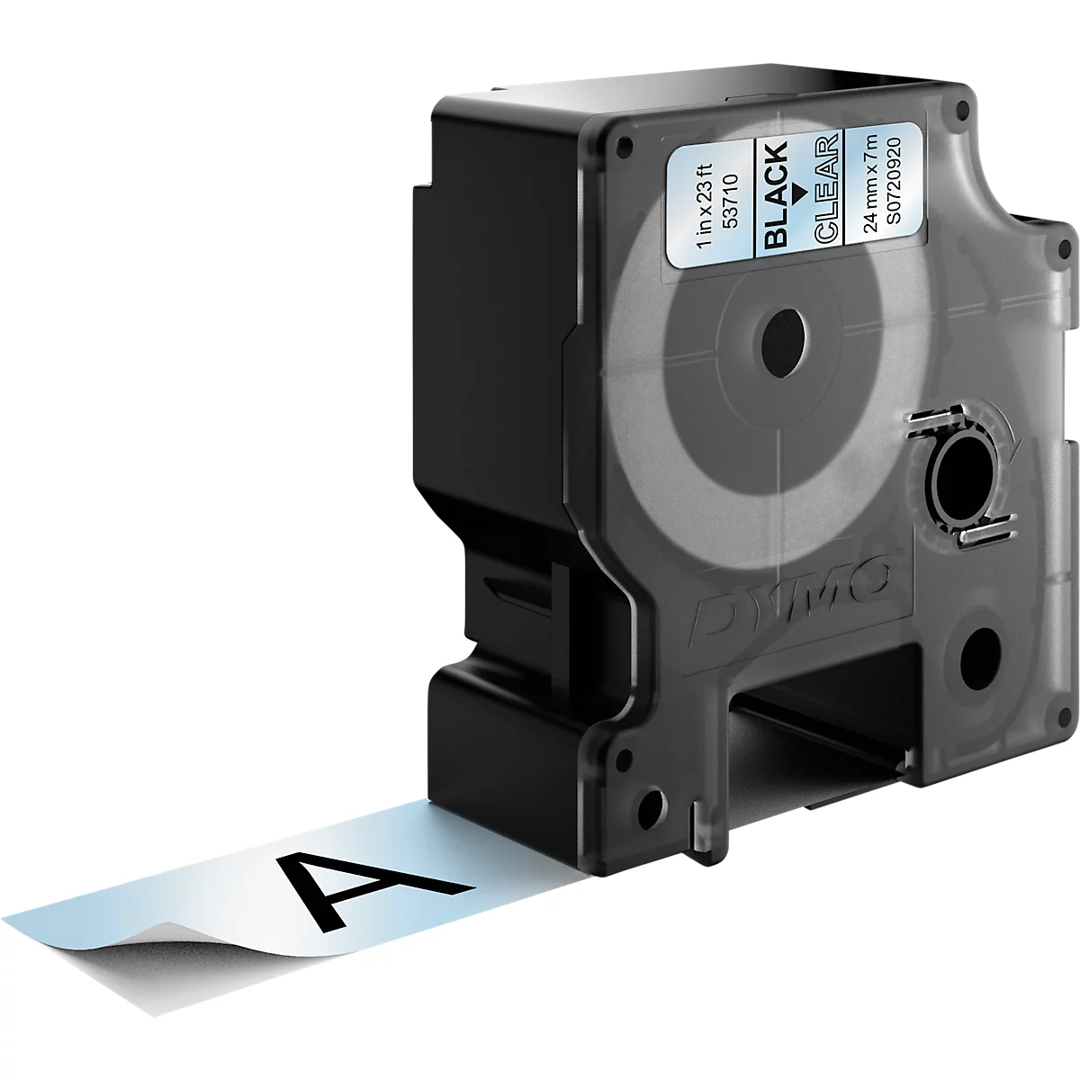 DYMO® Cassette de ruban D1 53710, 24 mm, transparent/noir