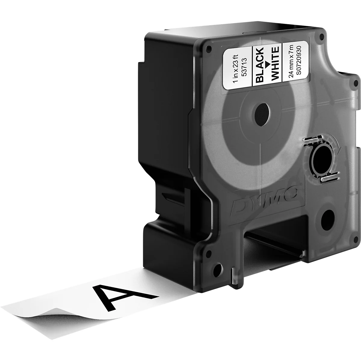 DYMO® Cassette de ruban D1 53713, 24 mm, blanc/noir