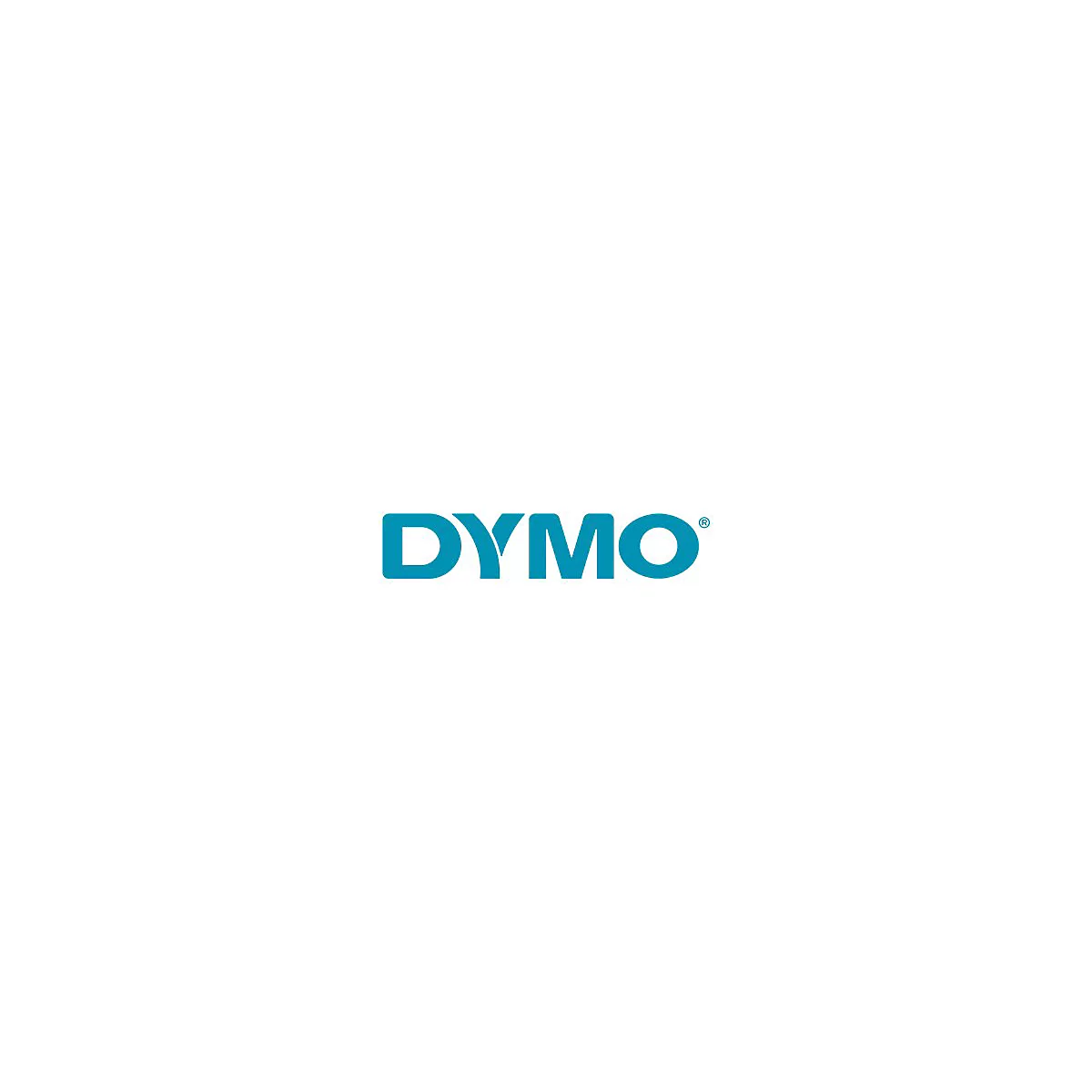 Blaues Logo der Marke Dymo mit einem kleinen Copyright-Symbol rechts oben.