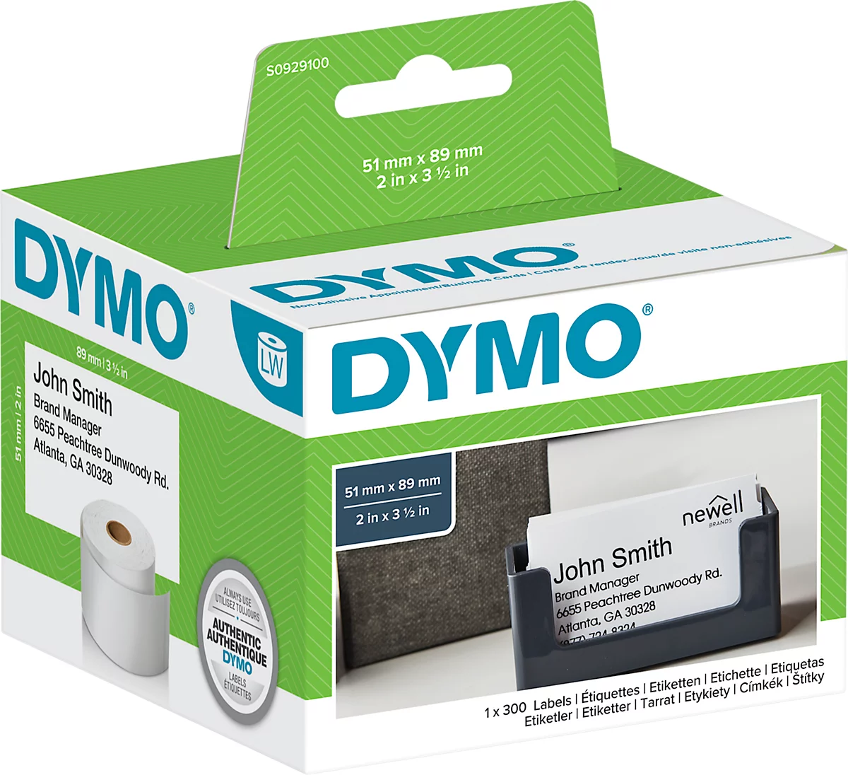 DYMO LabelWriter, Termin-/Namensschilder-Etiketten, nicht klebend, 51 x 89 mm, 300 Stück