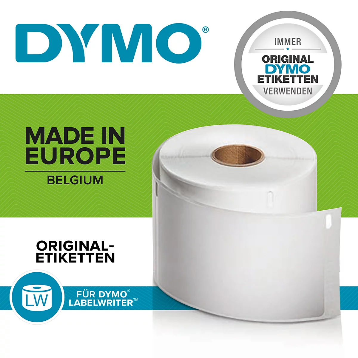 DYMO LabelWriter, vierkante multipurpose etiketten, verwijderbaar, 25 x 25 mm, 750 stuks