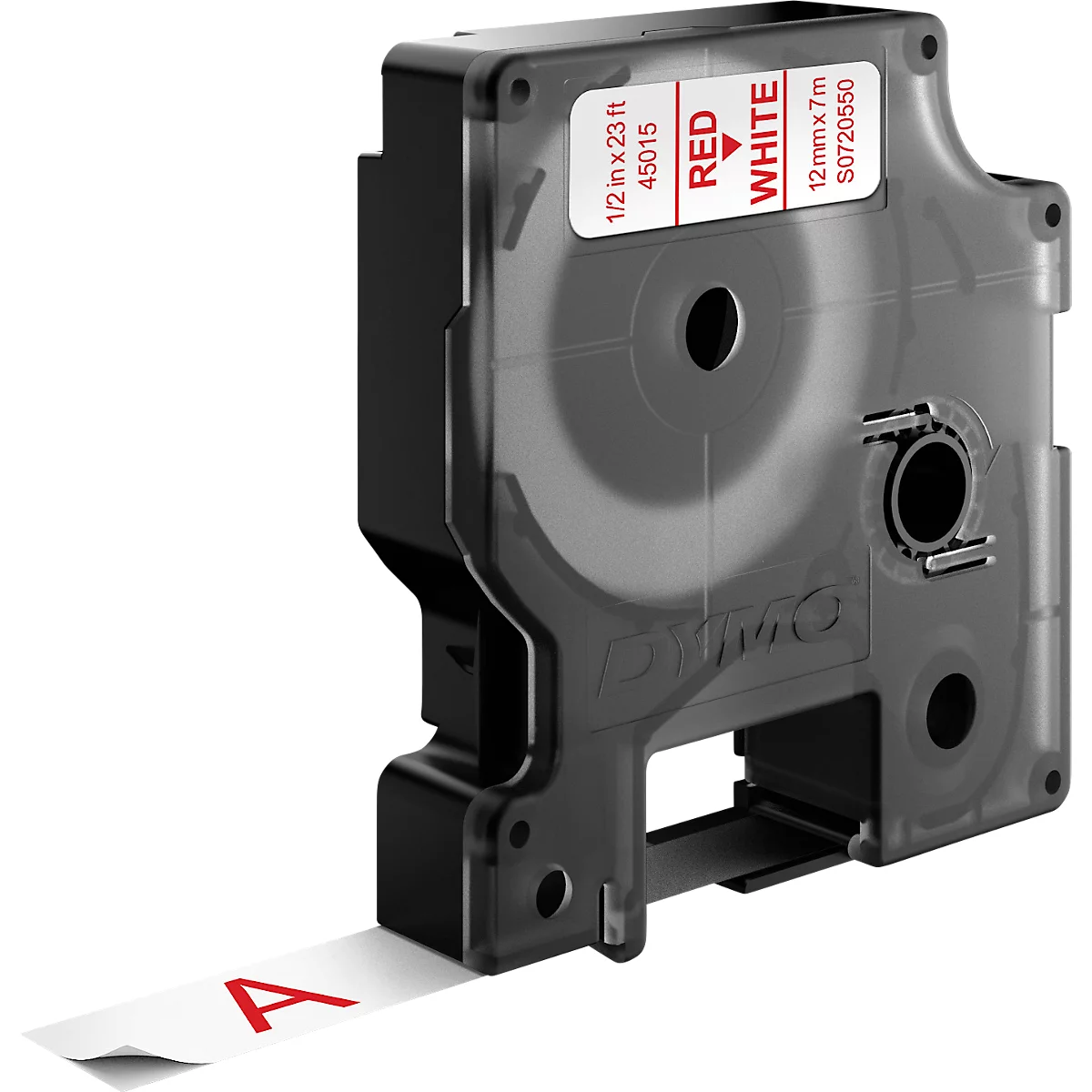 DYMO® Schriftbandkassette D1 45015,12 mm breit, weiss/rot