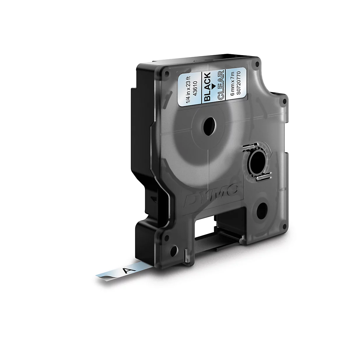 DYMO® schrijflintcassette D1 43610, 6 mm breed, transparant/zwart