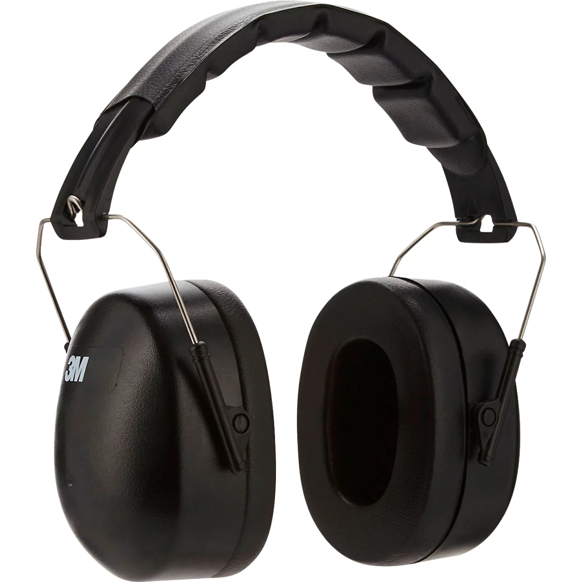 Black earmuffs with an adjustable headband. The 3M logo is visible on the left earcup.