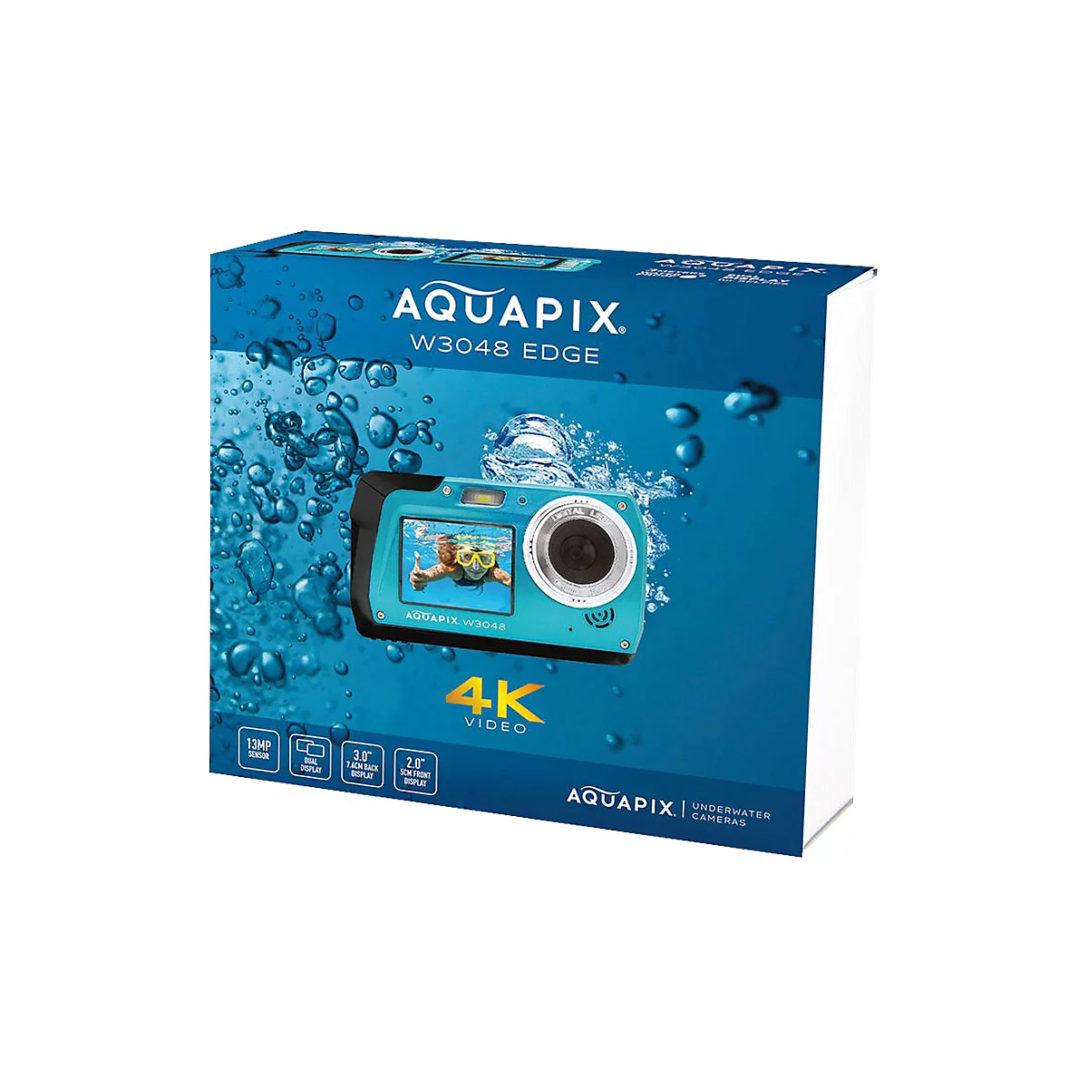 Easypix Aquapix W3048 Edge - Digitalkamera - Kompaktkamera - 13.0 MPix / 48.0 MP (interpoliert) - 4K / 10 BpS - Unterwasser bis zu 3 m