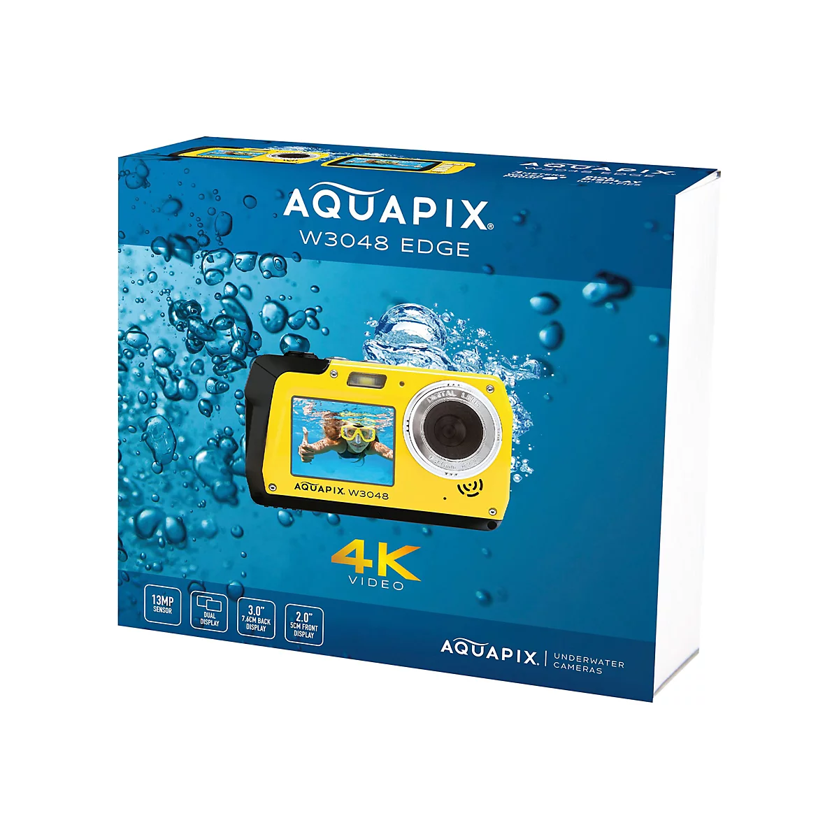 Easypix Aquapix W3048 Edge - Digitalkamera - Kompaktkamera - 13.0 MPix / 48.0 MP (interpoliert) - 4K / 10 BpS - Unterwasser bis zu 3 m