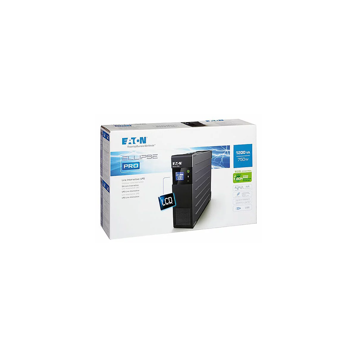 Eaton Ellipse PRO 1200 - USV - Wechselstrom 230 V - 750 Watt - 1200 VA - 7 Ah