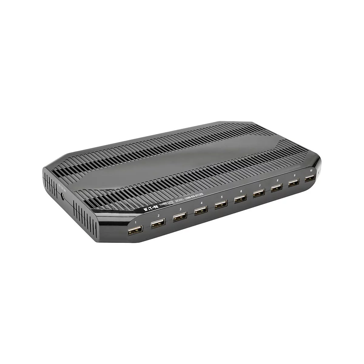 Eaton Tripp Lite Series 10-Port USB Charging Station with Adjustable Storage, 12V 8A (96W) USB Charger Output, Schuko Power Cord - Netzteil - 96 Watt - 8 A - 10 Ausgabeanschlussstellen (10 x 4-poliger USB Typ A) - Schwarz