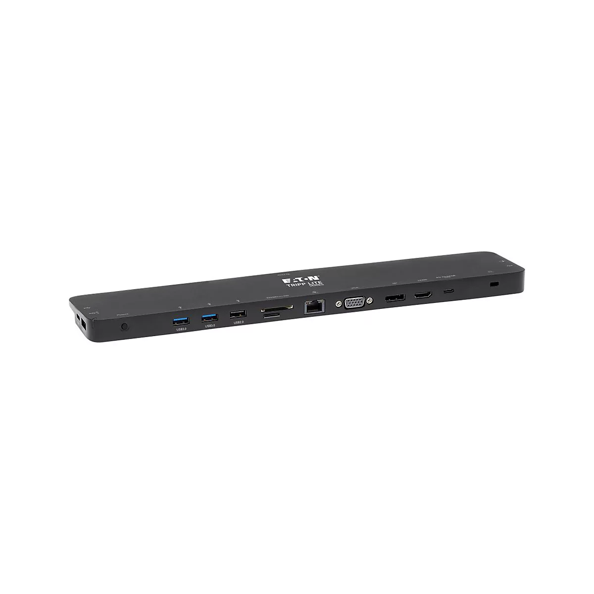 Eaton Tripp Lite Series Triple-Monitor USB C Dock USB C Docking Station with 4K HDMI & DisplayPort, VGA - USB-A/C, GbE, 100W PD, Black - Dockingstation - USB-C 3.1 / Thunderbolt 3 - VGA, HDMI, DP - 1GbE