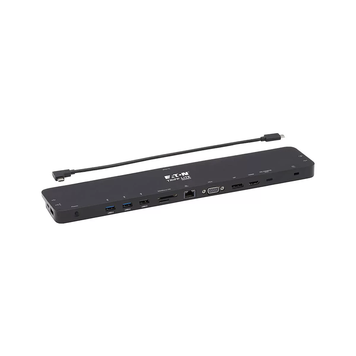 Eaton Tripp Lite Series Triple-Monitor USB C Dock USB C Docking Station with 4K HDMI & DisplayPort, VGA - USB-A/C, GbE, 100W PD, Black - Dockingstation - USB-C 3.1 / Thunderbolt 3 - VGA, HDMI, DP - 1GbE