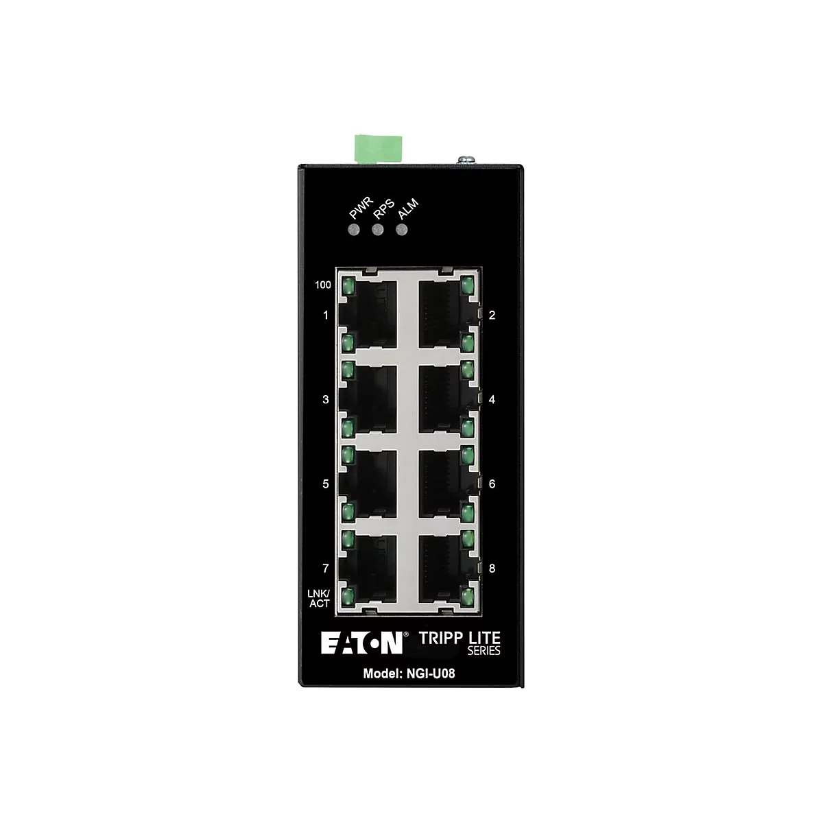 Eaton Tripp Lite series Unmanaged Industrial Gigabit Ethernet Switch 8-Port - 10/100/1000 Mbps, DIN Mount - Switch - unmanaged - 8 x 10/100/1000 - an DIN-Schiene montierbar