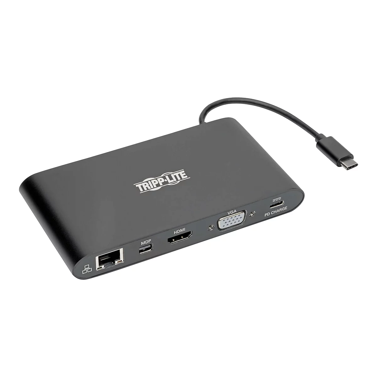 Eaton Tripp Lite Series USB 3.1 Gen 1 USB C Docking Station w/ USB-A, HDMI, VGA, mDP, Gigabit Ethernet, Mem Card, 3.5 mm & USB-C Charge 4K @ 30Hz, USB-C, USB Type C, USB Type-C - Dockingstation - USB-C - VGA, HDMI, Mini DP - 1GbE