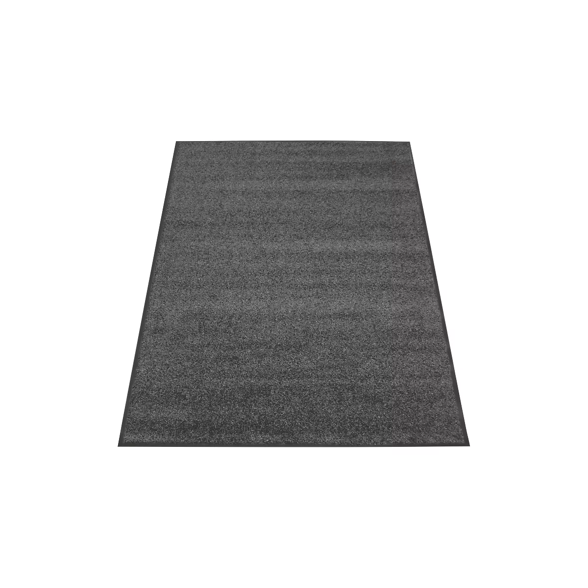 Gray carpet on light background. Rectangular, with dark border.