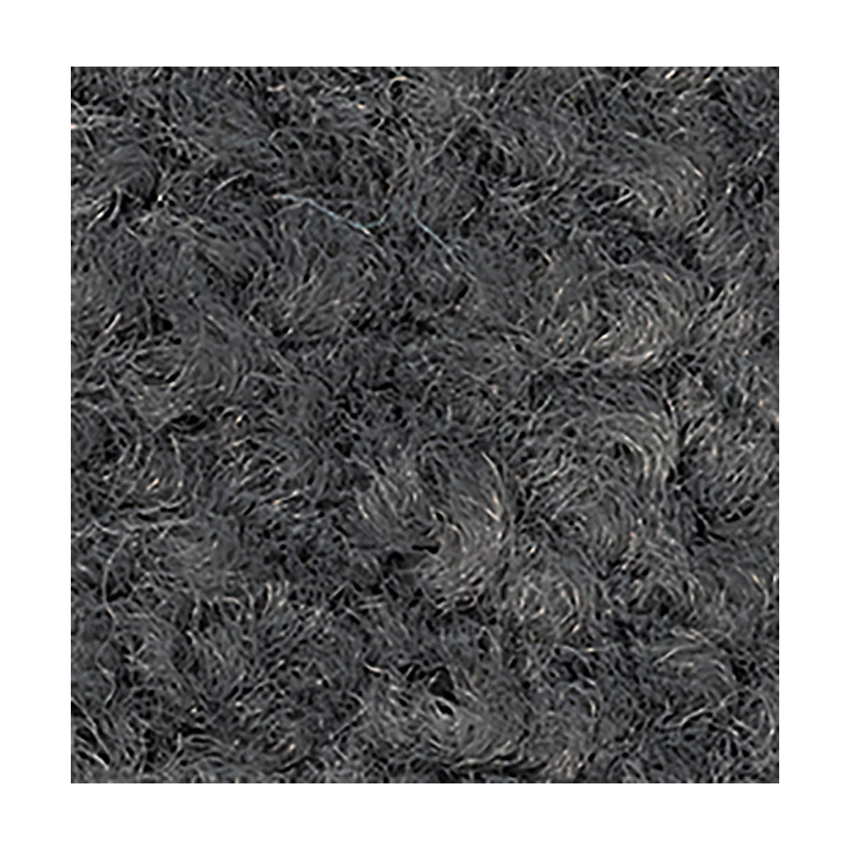 Close-up van een grijs, getextureerd tapijtoppervlak gemaakt van dichte, krullende vezels.