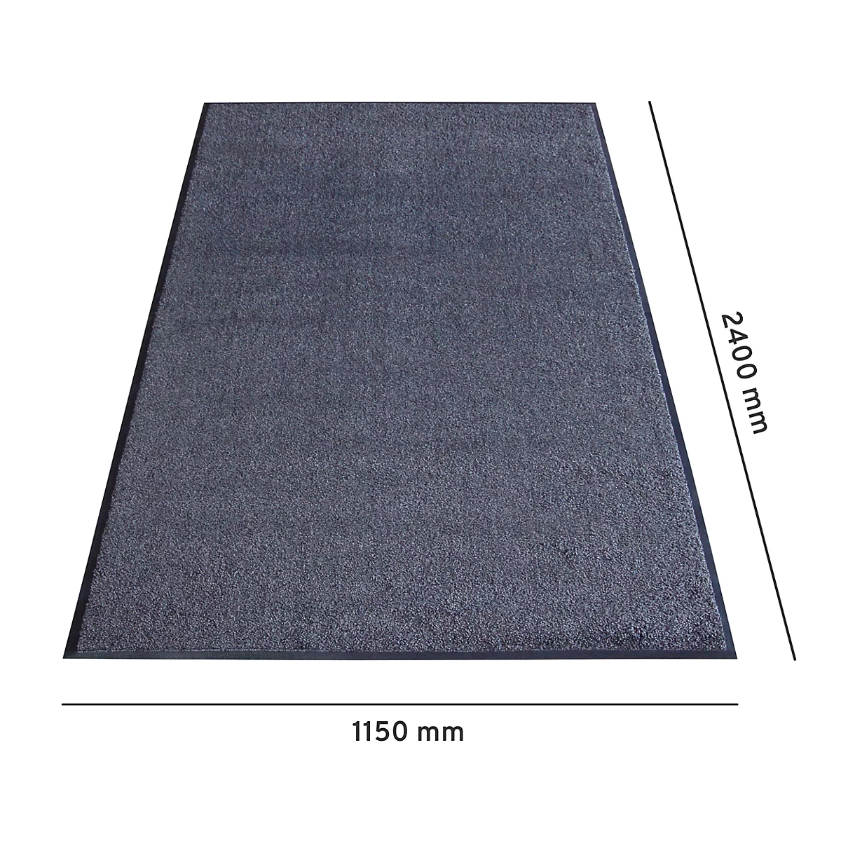 Alfombra gris oscuro. Dimensiones 1150 mm x 2400 mm.