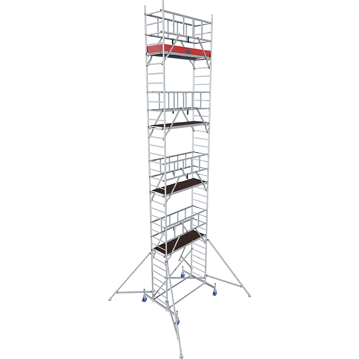 Echafaudage mobile ProTec Krause - aluminium - hauteur de travail jusqu'à 10,3 m - charge admissible jusqu'à 200 kg/m² - avec plate-forme