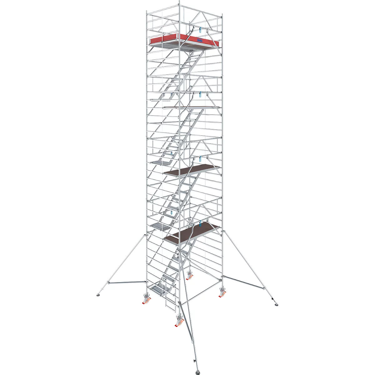 Échafaudage roulant aluminium Krause Série 5500, 200 kg/m², certifié TÜV, roulettes à frein, L 1500 x P 2000 x H 10300 mm