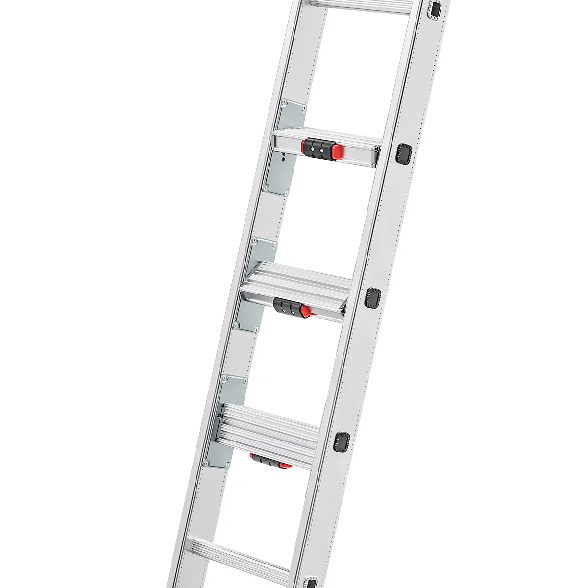 Echelle multi-usages Hailo S110 Pro, 2 parties, 2 x 12 barreaux, système de barreaux pivotants, compensation au sol, jusqu'à 150 kg, aluminium et plastique, argent