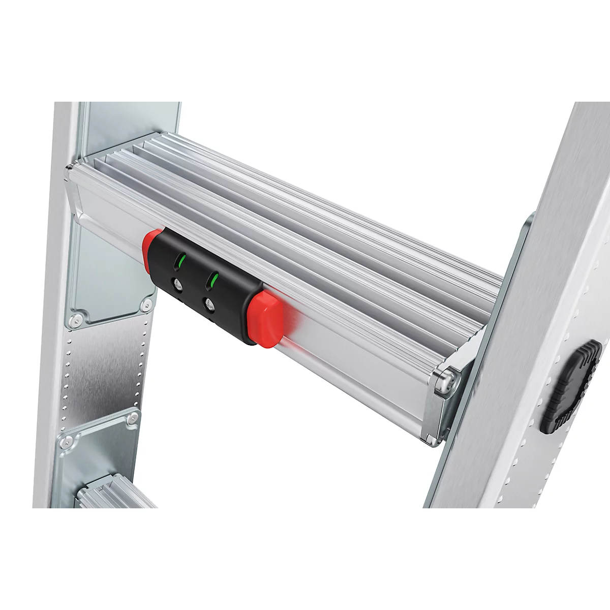 Echelle multi-usages Hailo S110 Pro, 2 parties, 2 x 12 barreaux, système de barreaux pivotants, compensation au sol, jusqu'à 150 kg, aluminium et plastique, argent