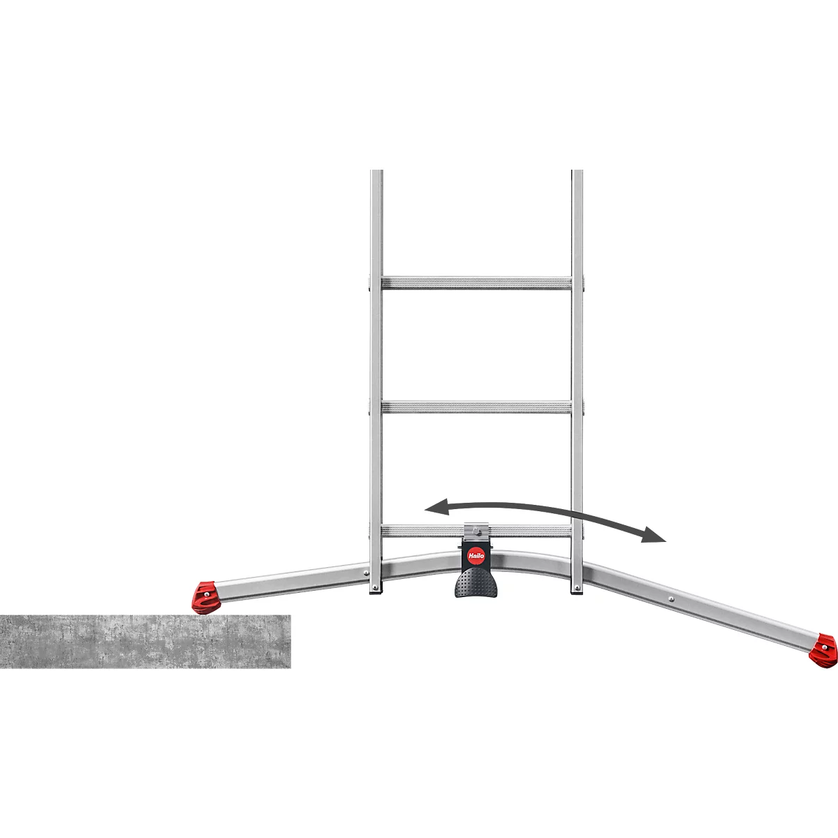 Echelle multi-usages Hailo S110 Pro, 2 parties, 2 x 12 barreaux, système de barreaux pivotants, compensation au sol, jusqu'à 150 kg, aluminium et plastique, argent