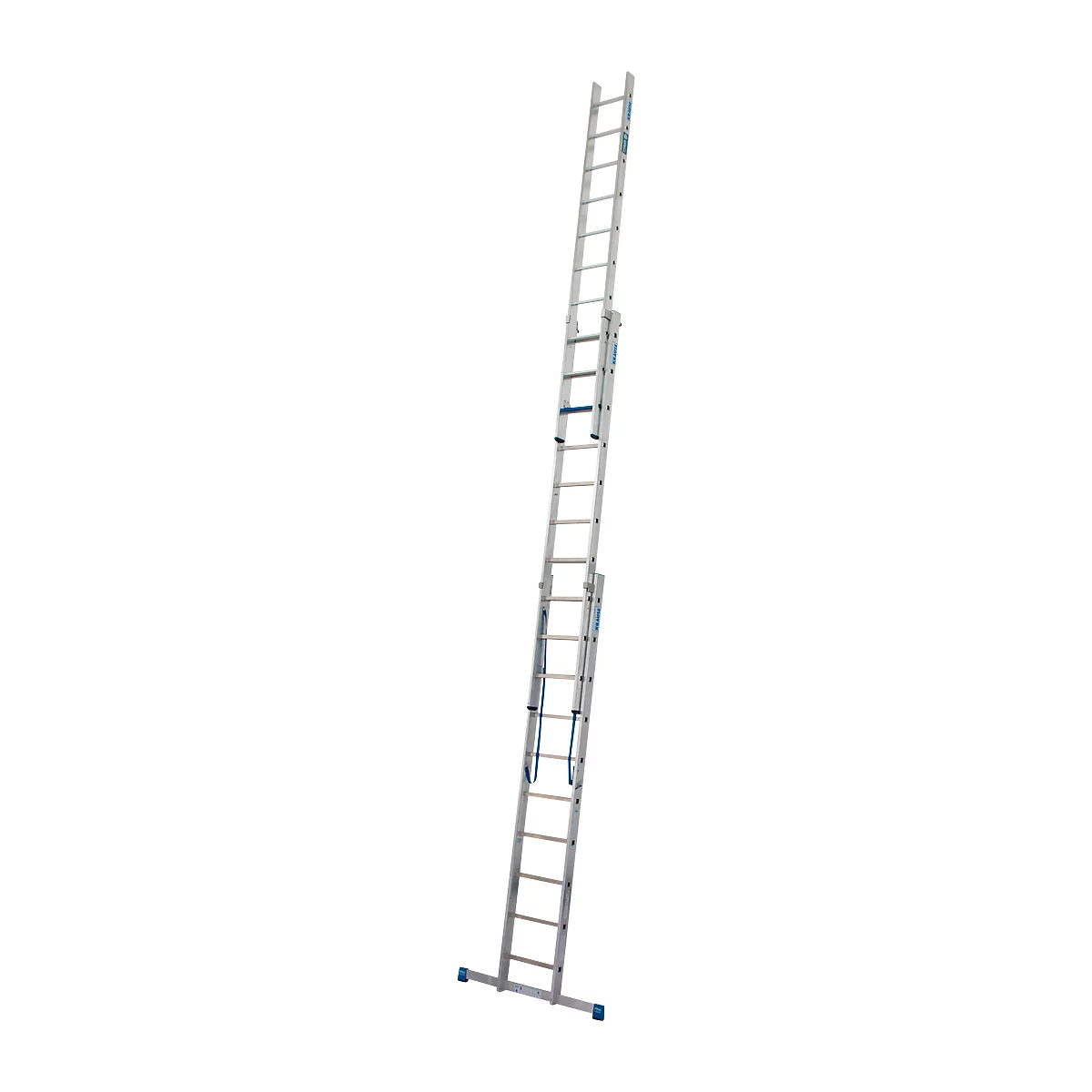 Échelle polyvalente Krause, en 3 parties, échelons T 80 mm et barreaux T 30 mm, traverse, TRBS 2121-2, avec 3 x 10 échelons, aluminium