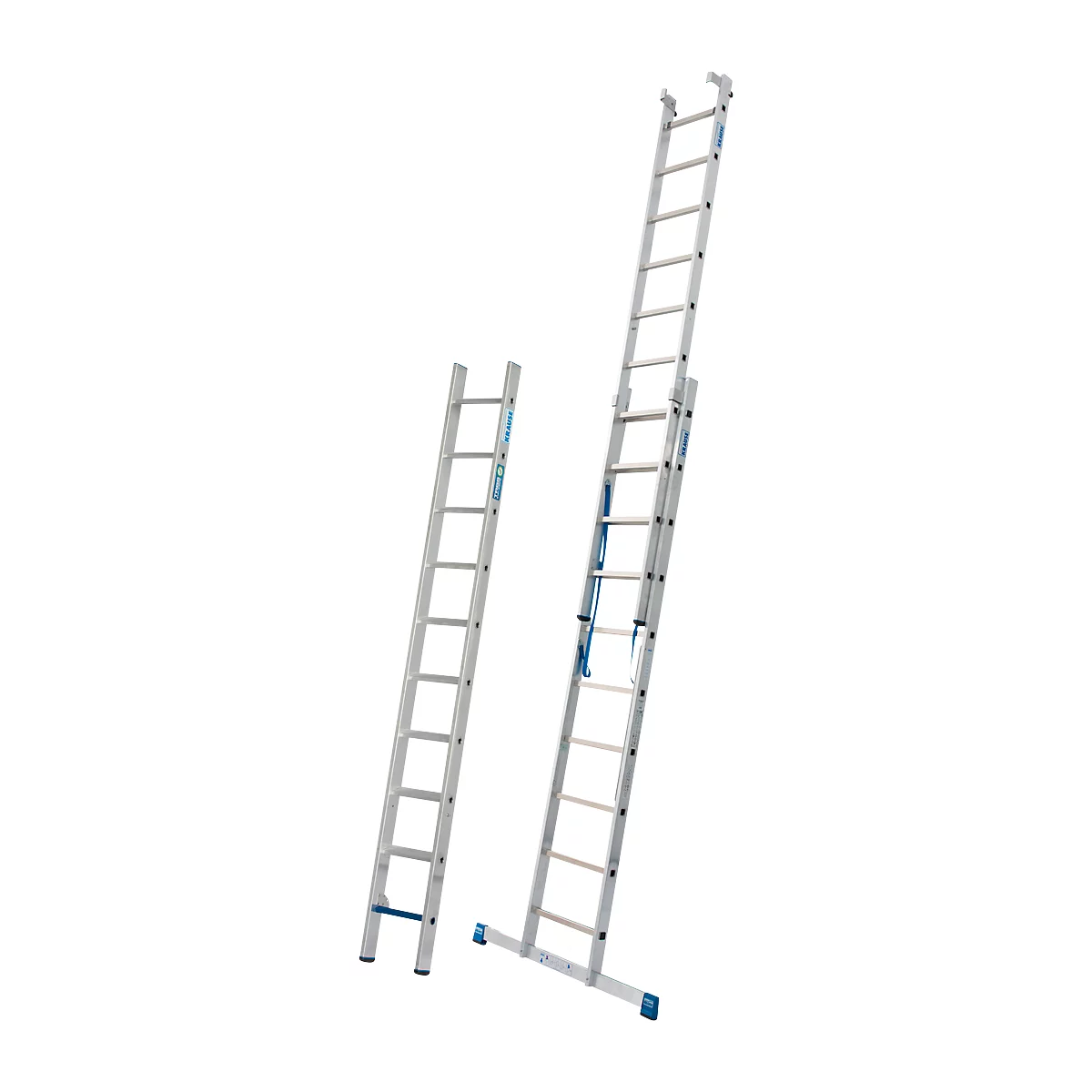 Échelle polyvalente Krause, en 3 parties, échelons T 80 mm et barreaux T 30 mm, traverse, TRBS 2121-2, avec 3 x 10 échelons, aluminium