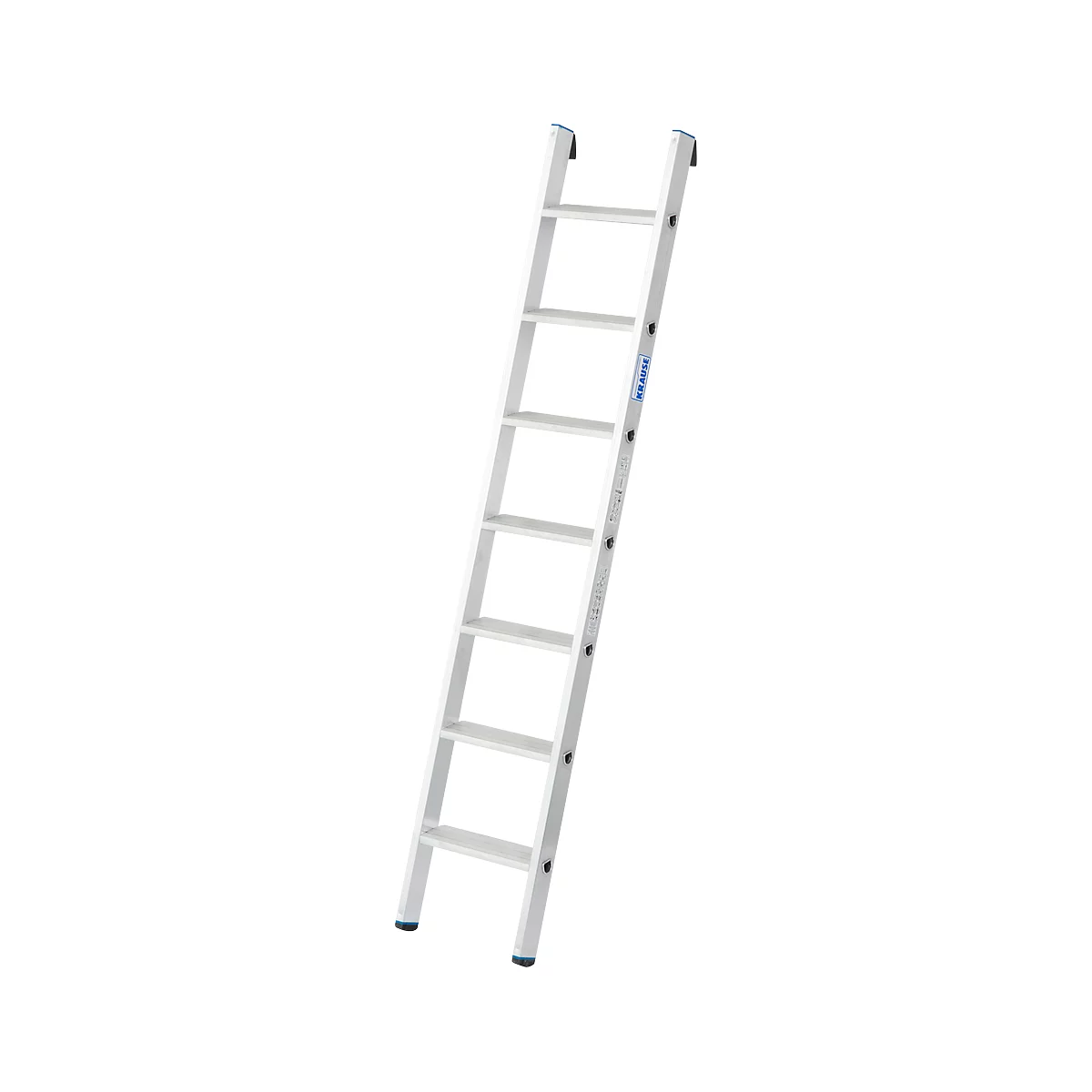 Echelle simple Krause, TRBS 2121-2, hauteur de travail 2900 mm, 7 marches profilées antidérapantes avec T 80 mm, bouchon de pied, aluminium