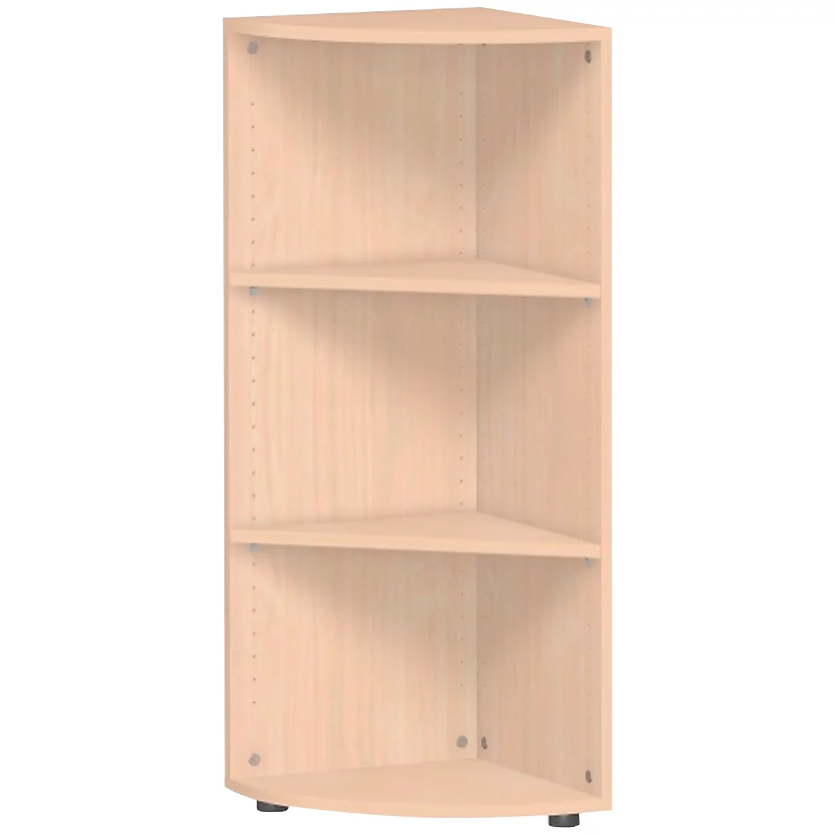 Eckabschlussregal PALENQUE, 3 OH, B 400 x T 400 x H 1104 mm, Buche