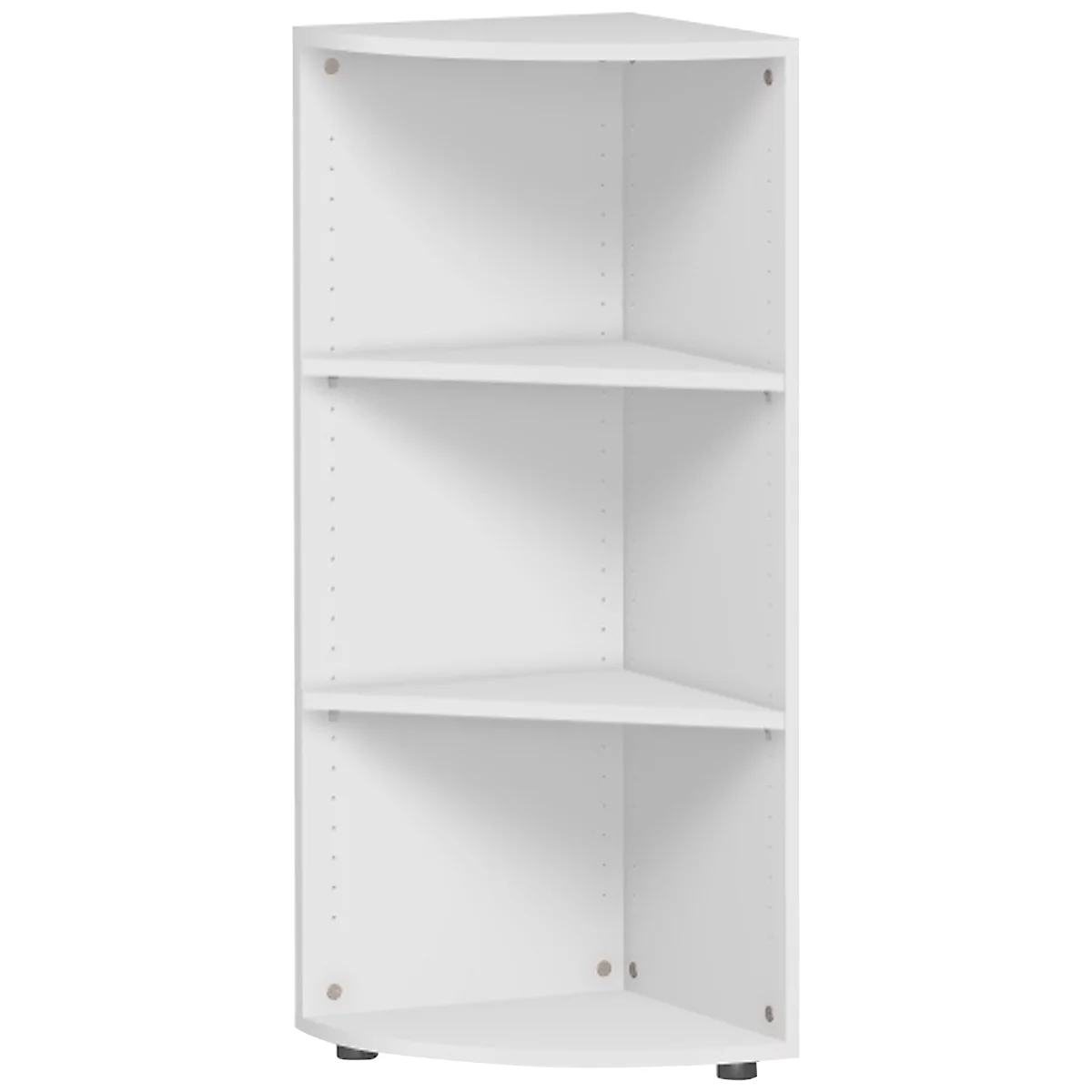 Eckabschlussregal PALENQUE, 3 OH, B 400 x T 400 x H 1104 mm, lichtgrau