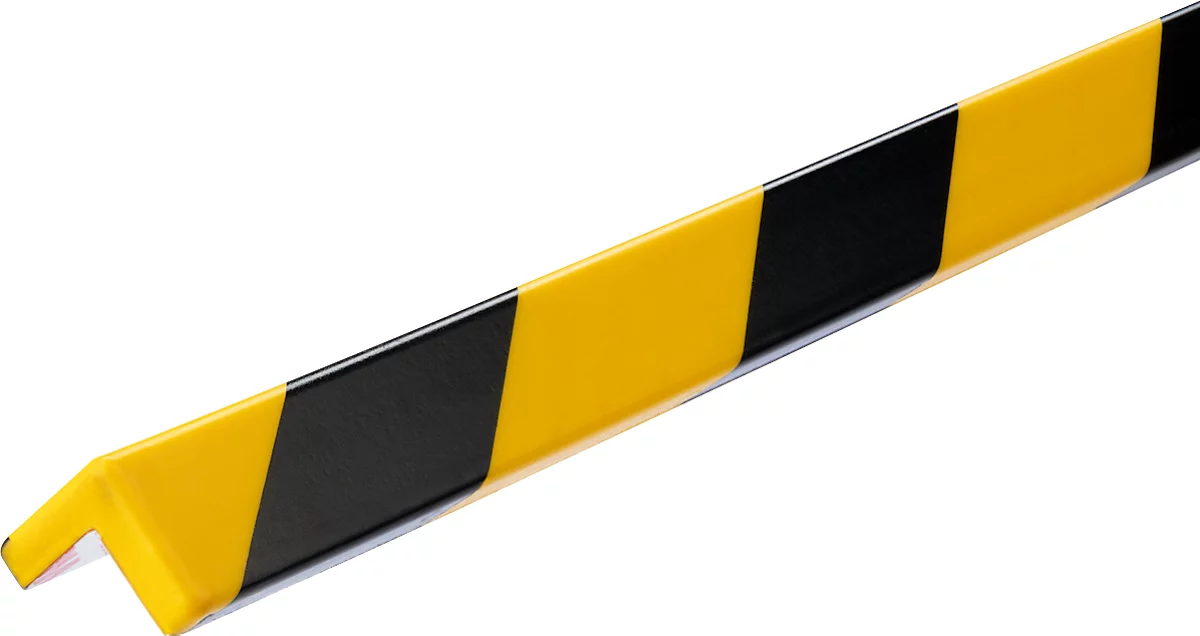 Eckschutzprofil Durable C19, rechteckig, für Innen- & Außenbereich, Klebefläche je Seite 19 mm, L 1000 x B 26 mm, PU-Schaum, gelb/schwarz