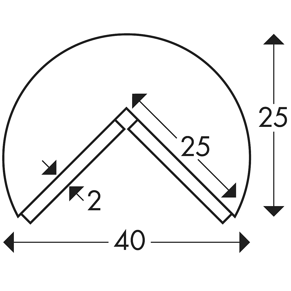 Eckschutzprofil Typ A, 1-m-Stück magnetic, gelb/schwarz