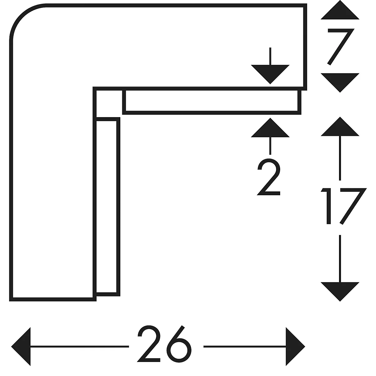 Eckschutzprofil Typ E, 1-m-Stück, gelb/schwarz, magnetisch