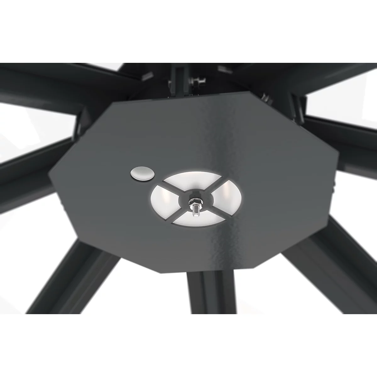 Éclairage LED pour le pavillon octogonal des fumeurs modèle Paris, couleur de la lumière blanc neutre, 11 W, IP65, plaque gris anthracite RAL 7016