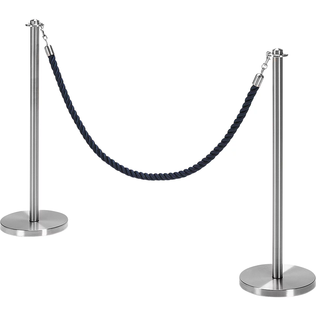 Economy set slagboompaal incl. badjas, Ø 280 x H 850 mm, roestvrij staal, 2 stuks + badjas met L 1,50 m, blauw