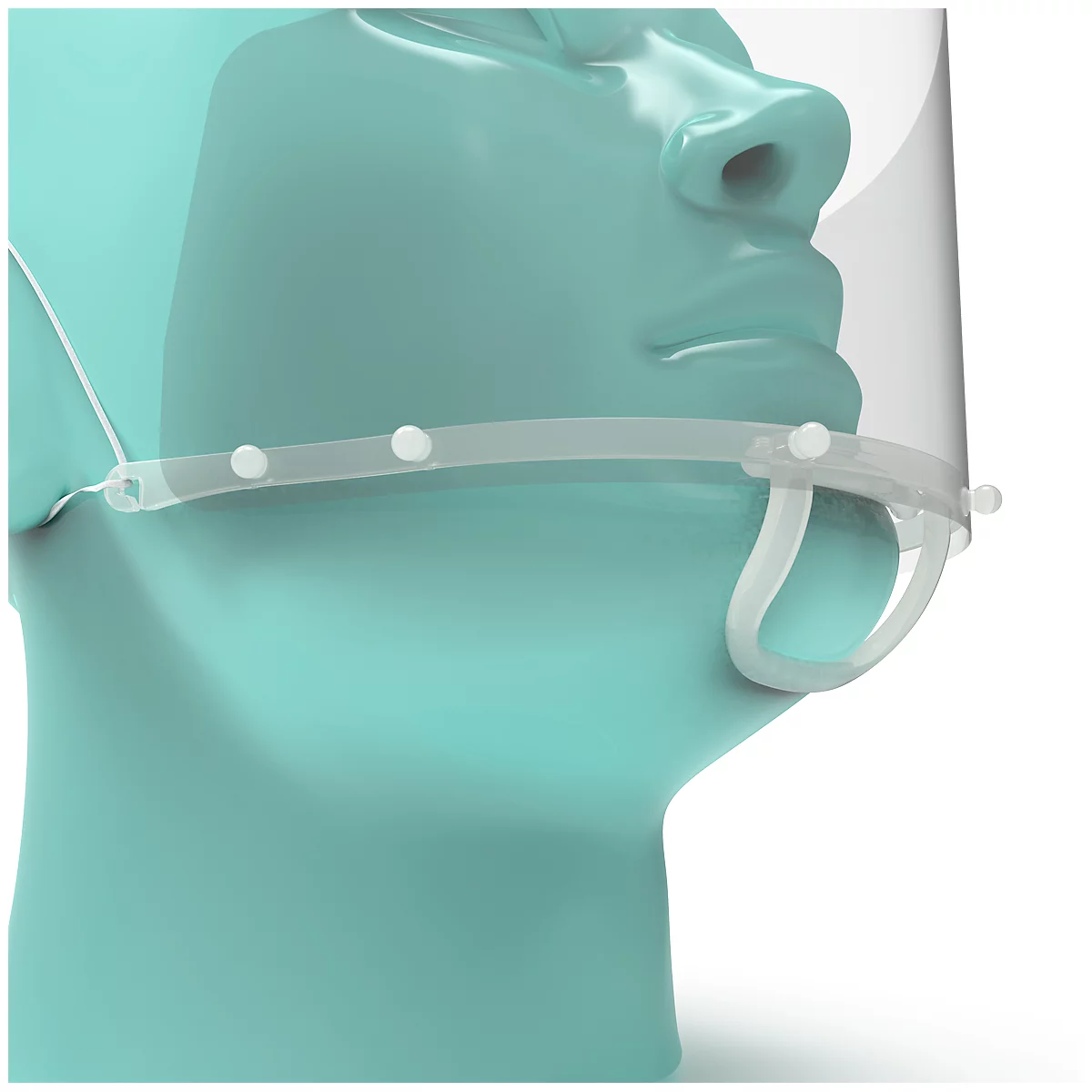 Écran facial bouche/nez, écran interchangeable, élastiques, blanc/transparent