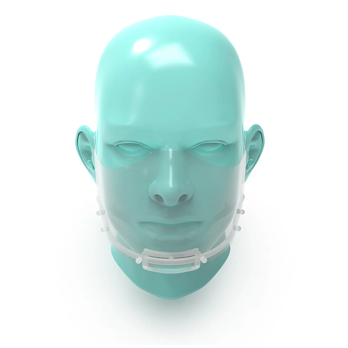 Écran facial bouche/nez, écran interchangeable, élastiques, blanc/transparent