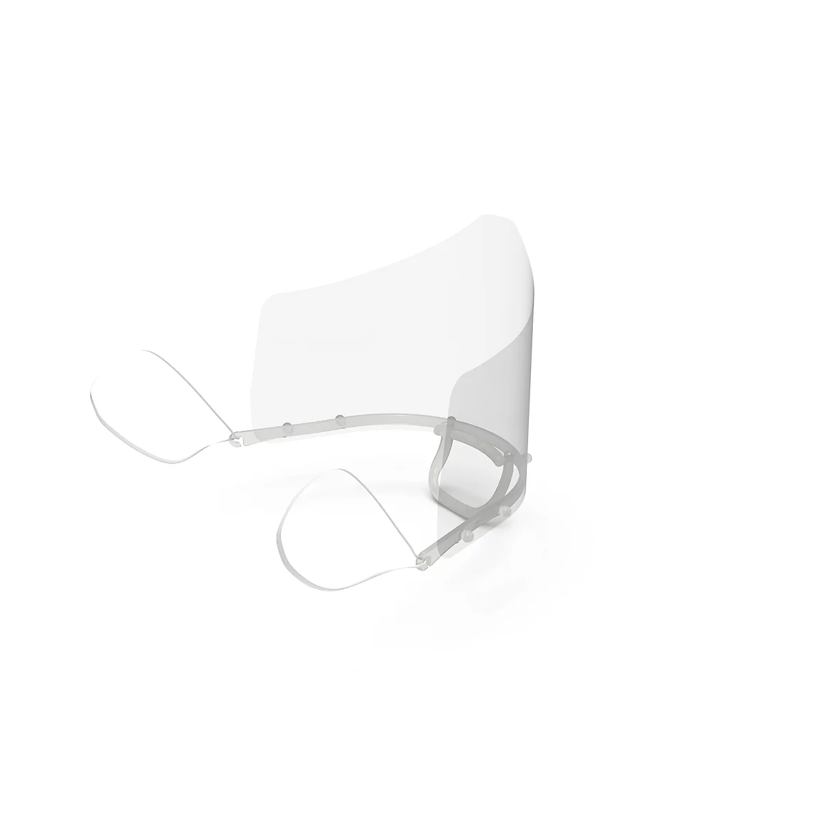 Écran facial bouche/nez, écran interchangeable, élastiques, blanc/transparent