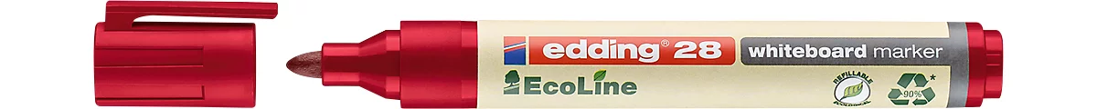 Edding 28 EcoLine Whiteboardmarker, Rundspitze, nachfüllbar, rot, 10 Stk.