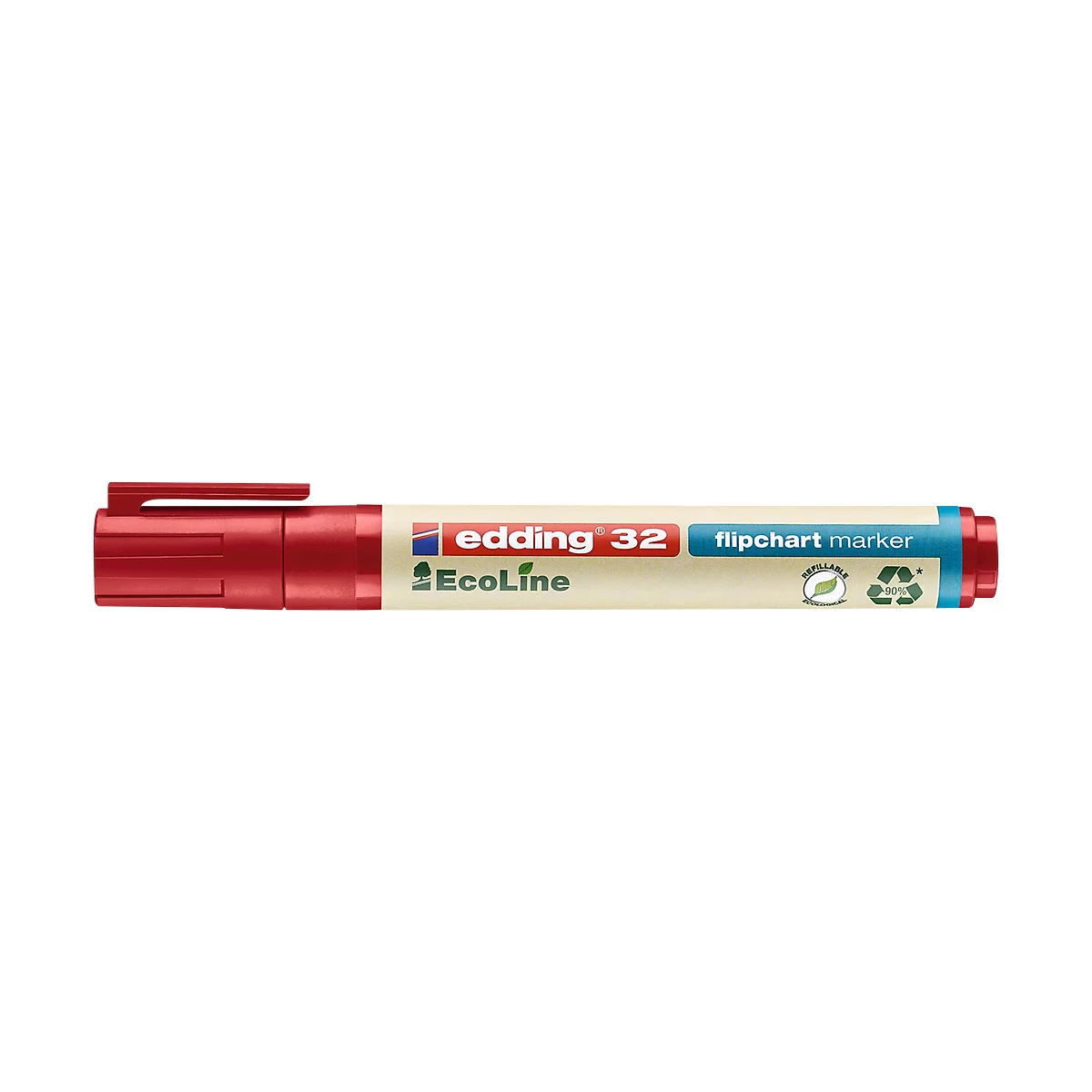 Roter Edding 32 Flipchart Marker mit Schriftzug.