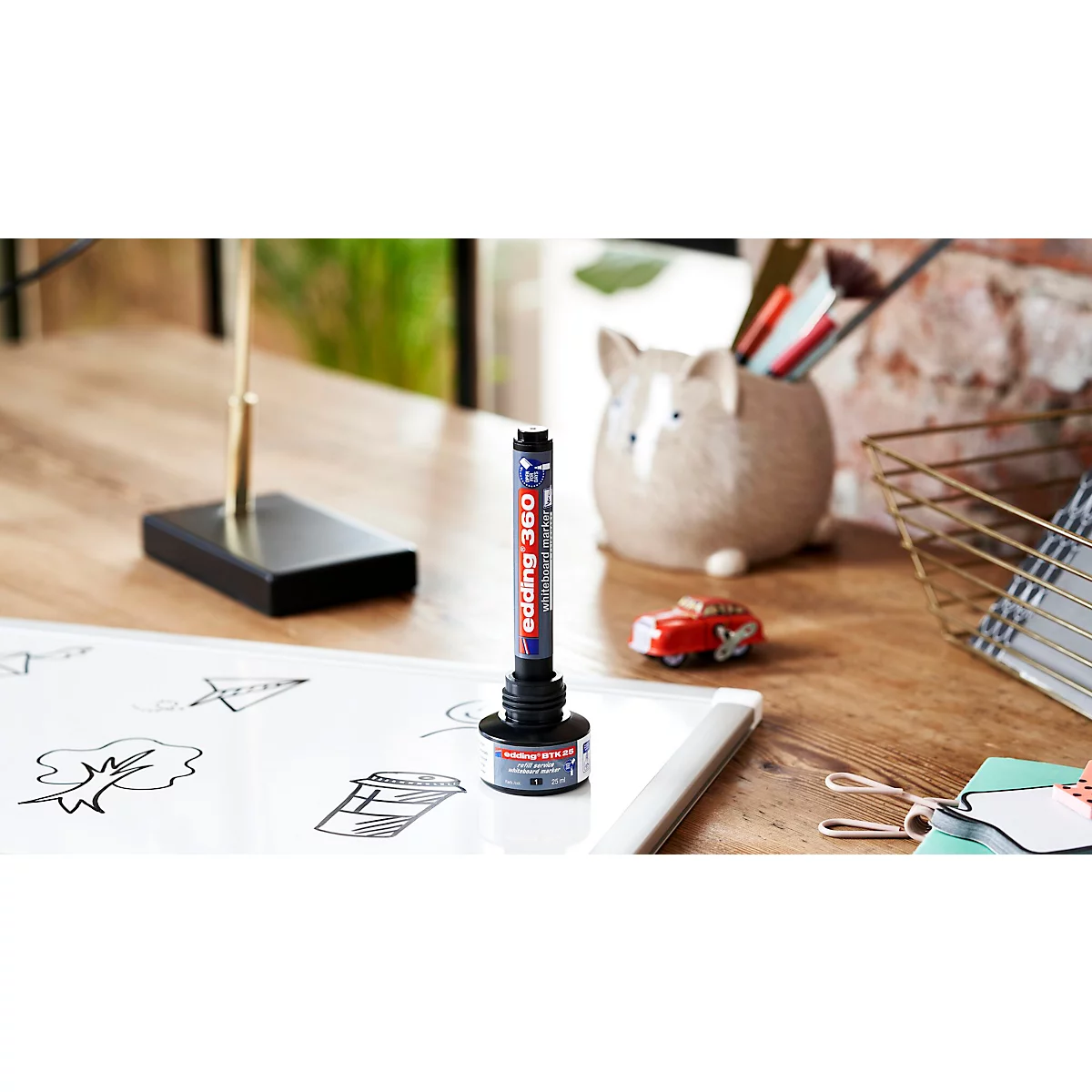 edding 360 Whiteboard Marker, farbsortiert, 4er Set, Rundspitze
