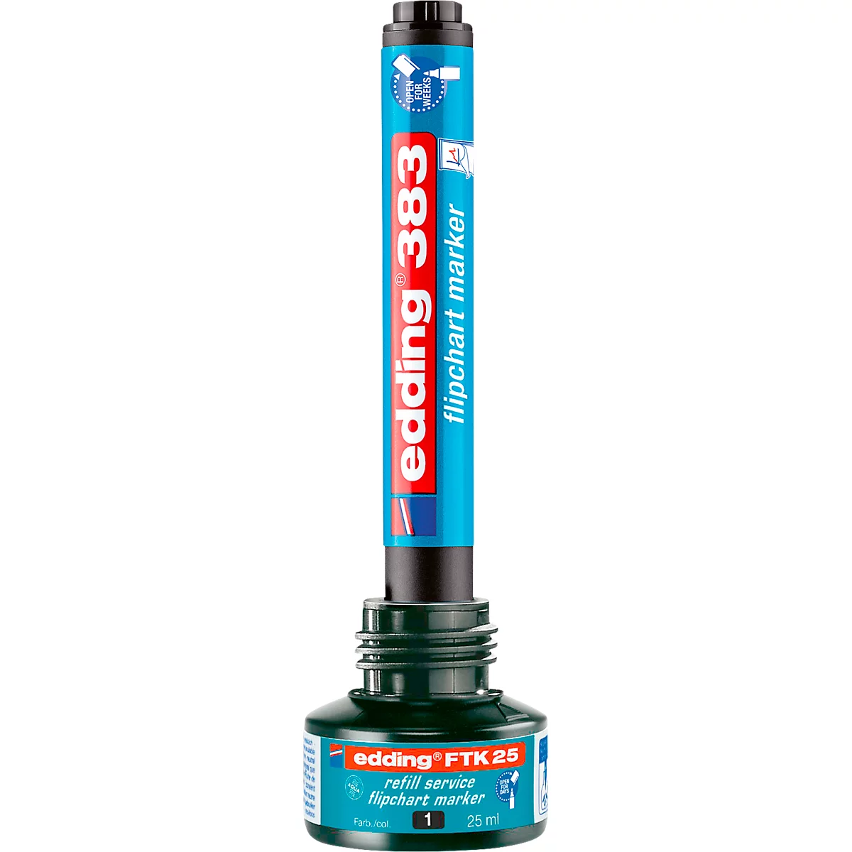edding 383 Flipchart-Marker, Keilspitze, farbsortiert, 4er Set