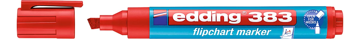 edding 383 Flipchart-Marker, Keilspitze, rot, 10 Stück