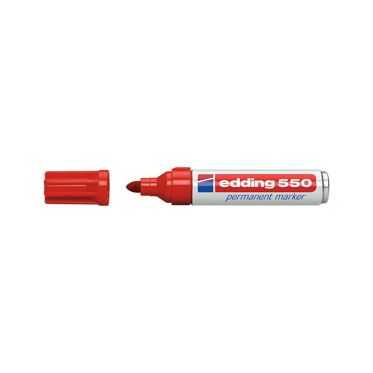 edding 550 permanent marker, Ronde punt 3-4 mm, rood, 10 stuks